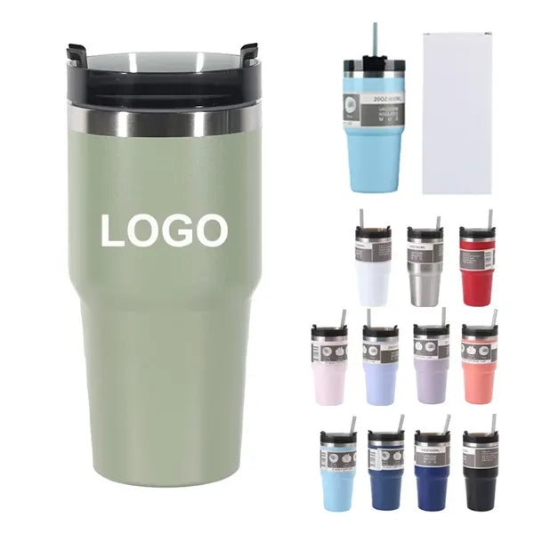 20 Oz Steel Vacuum Insulated Tumbler W/ Lid & Straw