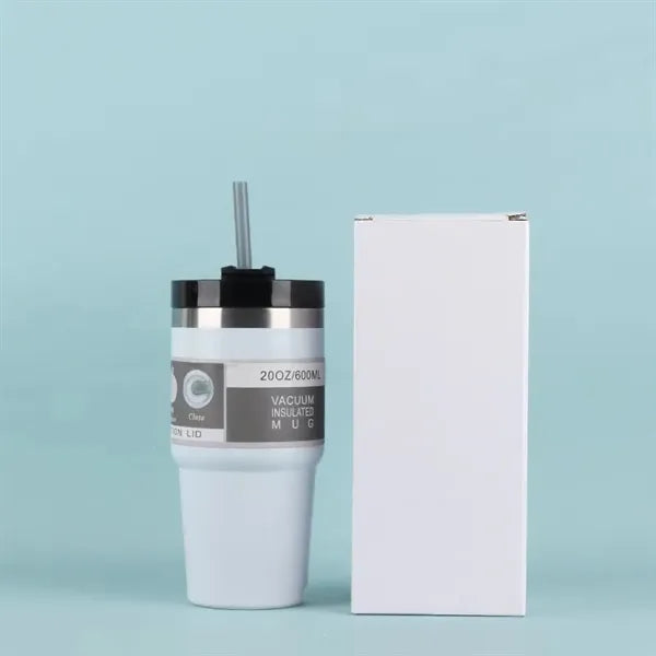 20 Oz Steel Vacuum Insulated Tumbler W/ Lid & Straw