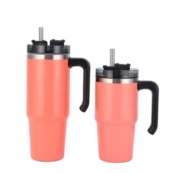 30 Oz Tavel Car Water Holder Insulated Vacuum Mug W/ Handle