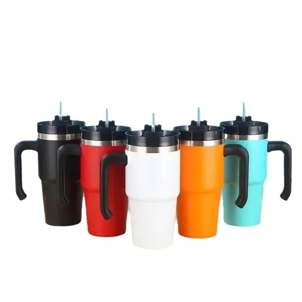 30 Oz Tavel Car Water Holder Insulated Vacuum Mug W/ Handle
