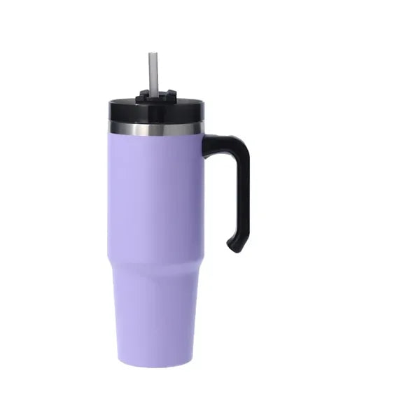 30 Oz Tavel Car Water Holder Insulated Vacuum Mug W/ Handle