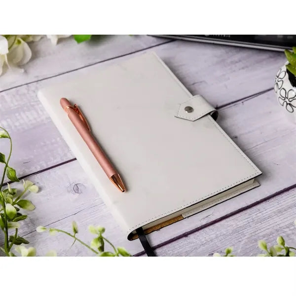 A6 Custom Leather Notebook With Clasp and Pen Set