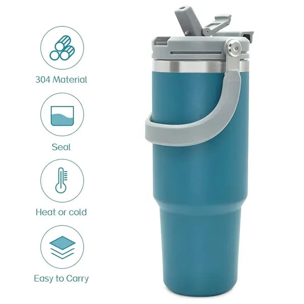 Stainless Steel Flip Straw Tumbler