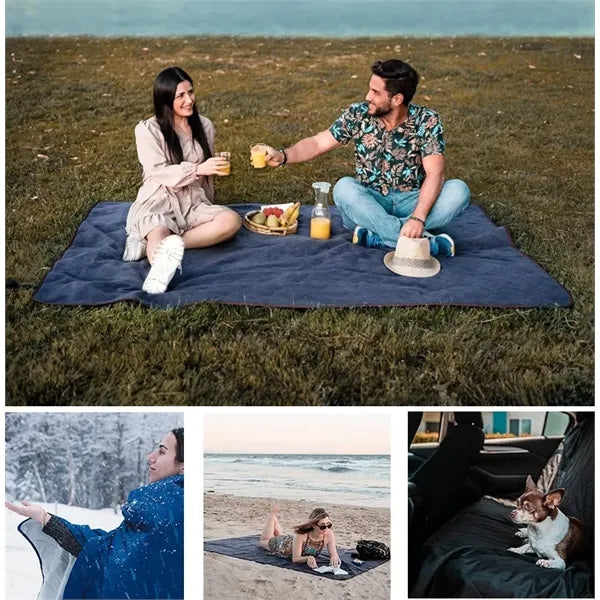 Large Waterproof Quilted Fleece Blanket