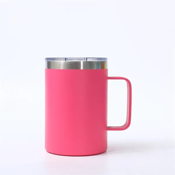 12 Oz Double Layer Thermos Mug With Lid And Handle