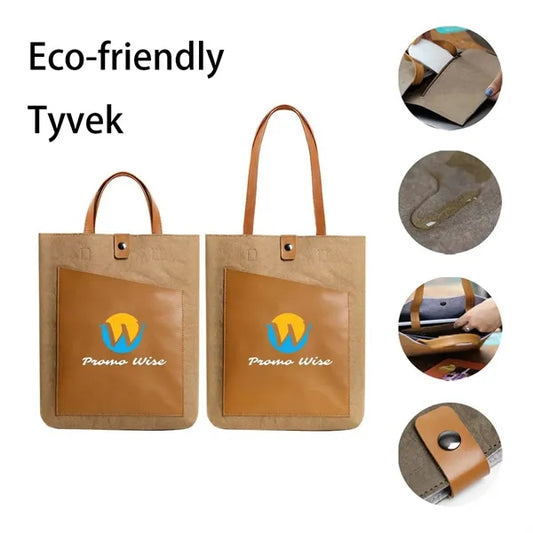 Debossed Eco-friendly Tyvek Tote Bag with Handle