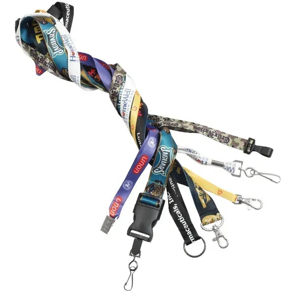 Silkscreen Lanyards, Flat Ribbed Polyester