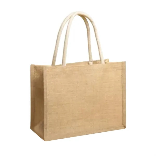 Natural Two Tone Jute Tote Bag
