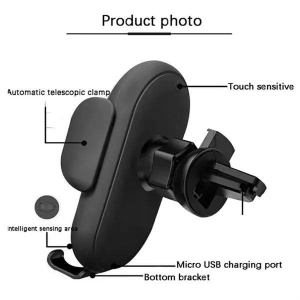 10W Fast Wireless Charger Smart Infrared Car Mobile Holder
