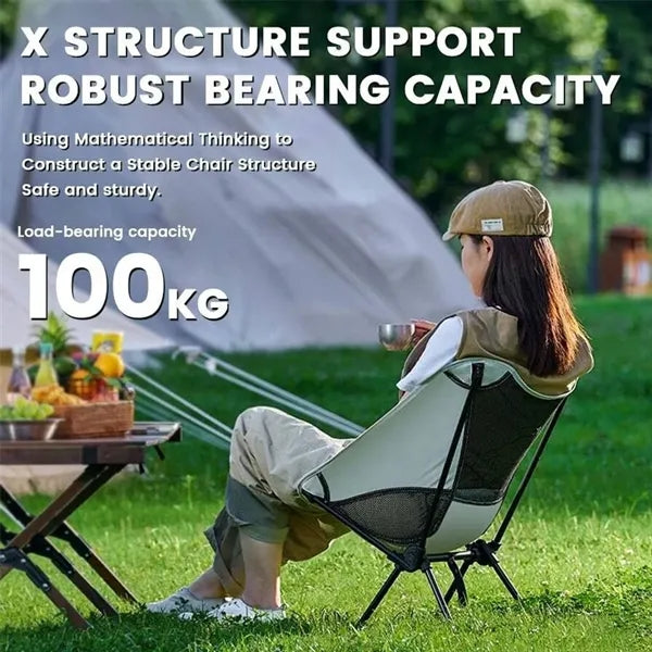 Ultralight Foldable Moon Chair Outdoor with Storage Bag