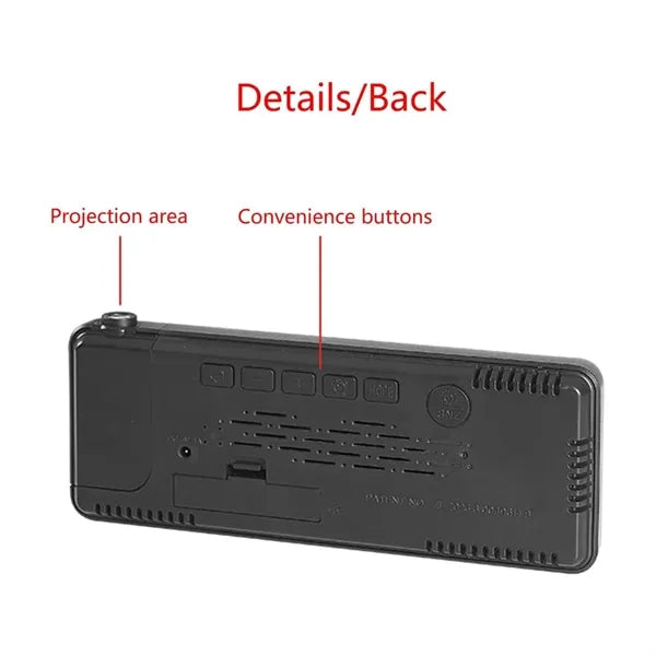 LED Digital Projector Mirror Alarm Clock Temperature