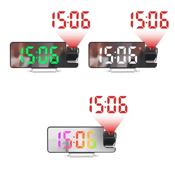 LED Digital Projector Mirror Alarm Clock Temperature