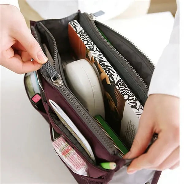 Large Multi Pocket Expandable Nylon Travel Handbag