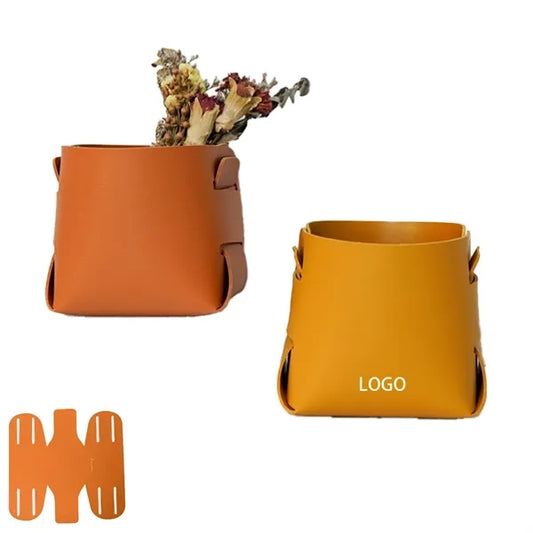 Simple Leather Storage Basket