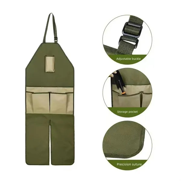 Versatile Canvas Garden Pottery Apron with Multiple Pockets