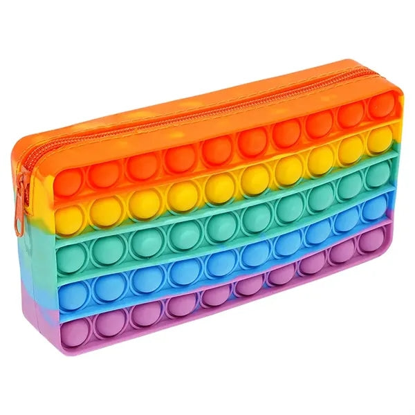 Fidget Pencil Pen Case Simple Sensory Silicone Bubble Toy