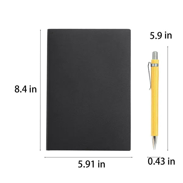 A5Custom Soft Leather Journal With Notebook Pen Set