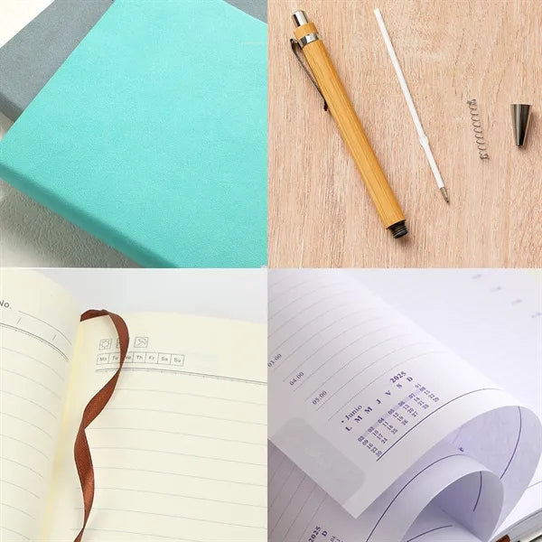 A5Custom Soft Leather Journal With Notebook Pen Set