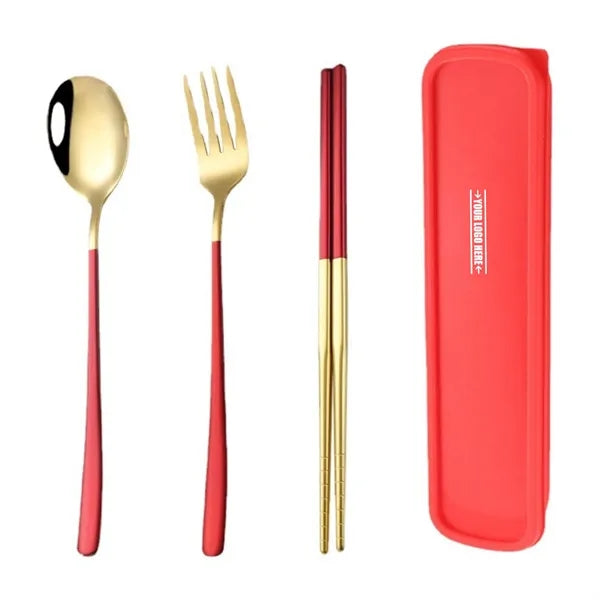 Compact Stainless Steel 3-Piece Camp Cutlery Set
