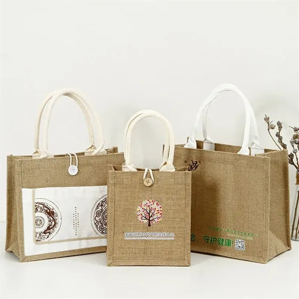 Jute Grocery Tote Bag