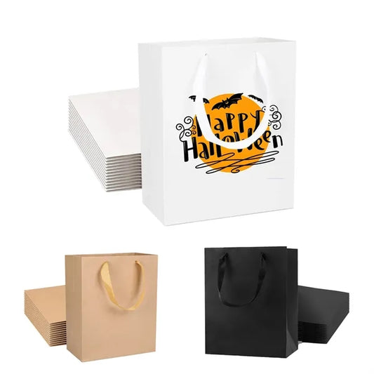 Kraft Gift Bags with Ribbon Handles