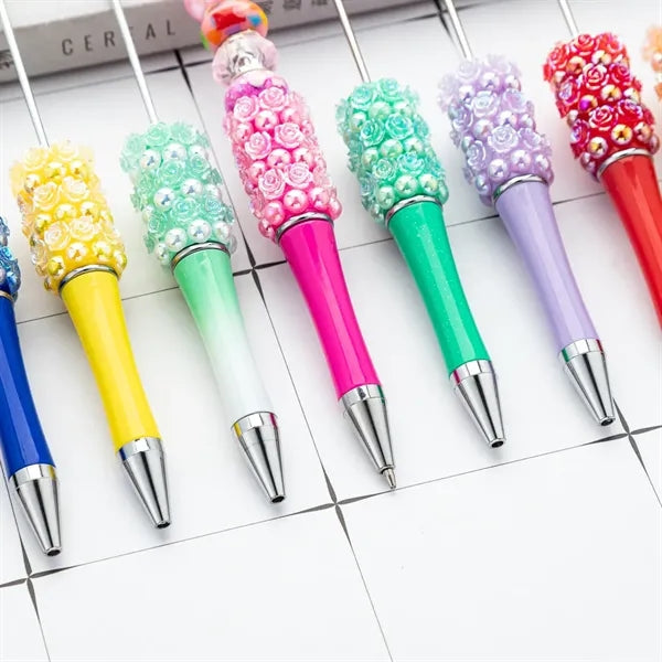 Rose Plastic Beadable Ballpoint Pen