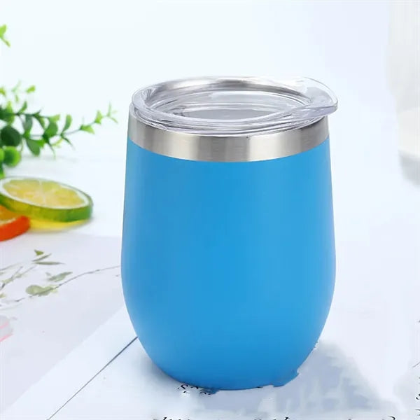 Insulated Egg Shaped Wine Mug 12Oz