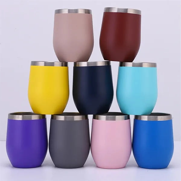 Insulated Egg Shaped Wine Mug 12Oz