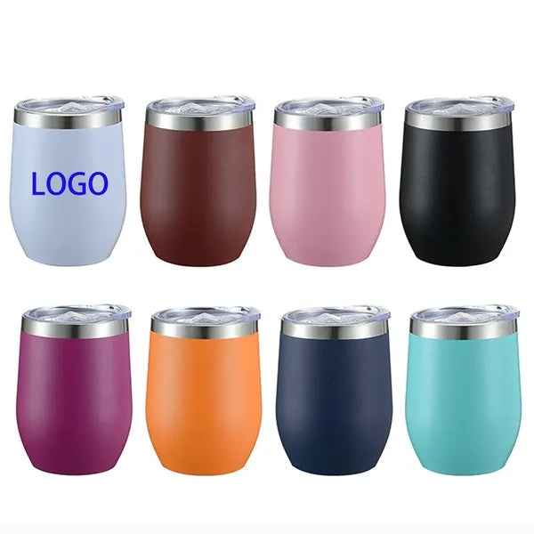 Insulated Egg Shaped Wine Mug 12Oz