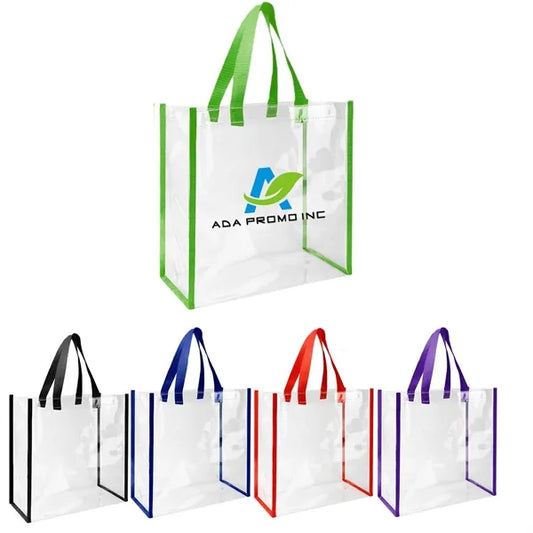 Clear PVC Plastic Tote Handles Bag