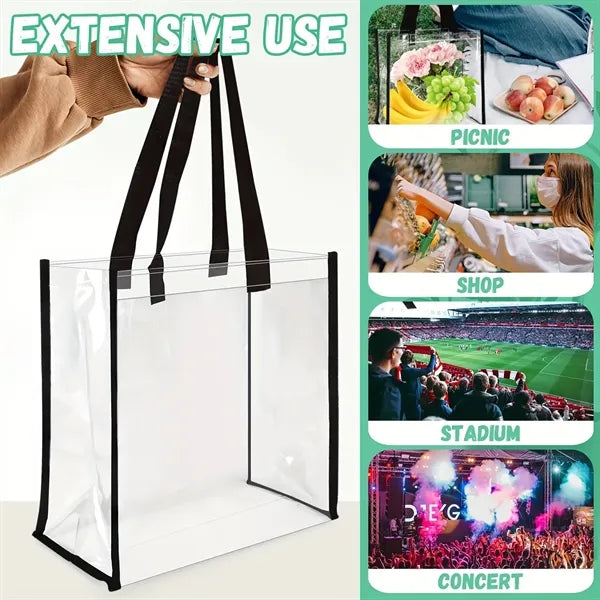 Clear PVC Plastic Tote Handles Bag