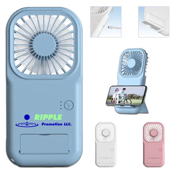 Portable Mini Fan Foldable Phone Stand 3 Speed Quiet USB