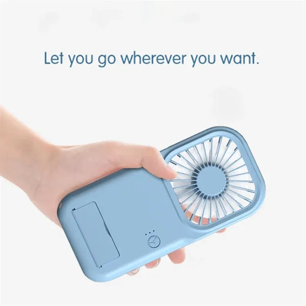 Portable Mini Fan Foldable Phone Stand 3 Speed Quiet USB