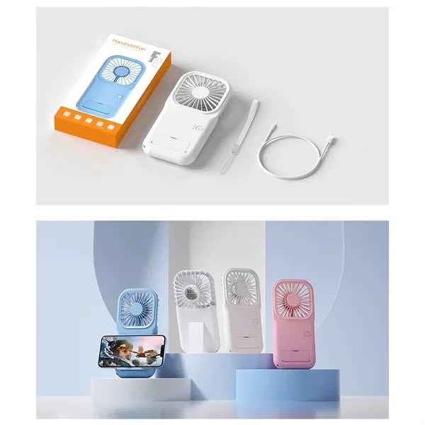 Portable Mini Fan Foldable Phone Stand 3 Speed Quiet USB