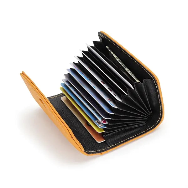 Genuine Leather Short Wallet With 11 Card Slots For Women