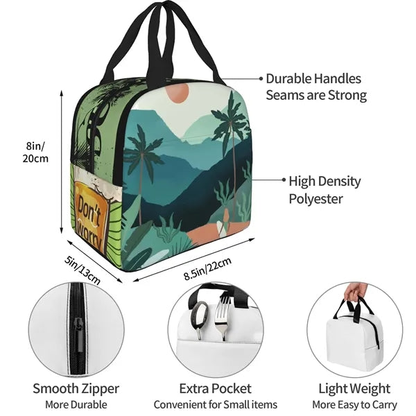 Lunch Box Insulated Cooler Bag W/Carry Handles Drink Carrier