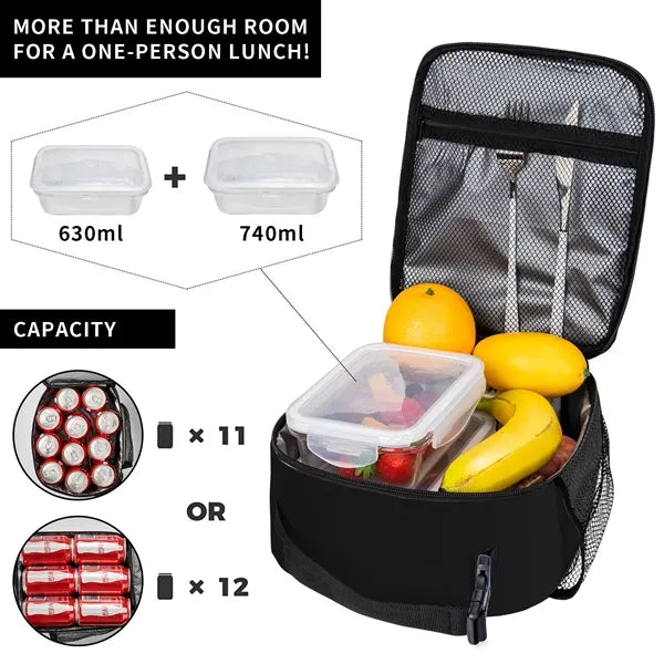Cooler Bag Insulated Lunch Box W/ Carry Handles Mesh Pocket