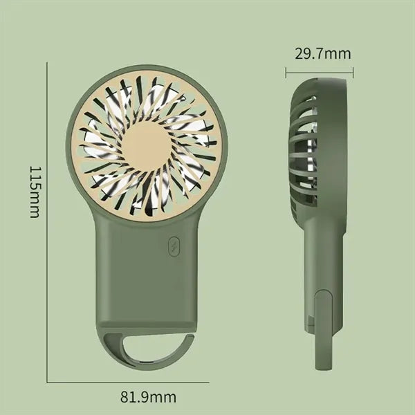 Mini Handheld Fan For Travel Bulid in Clip Carabiner