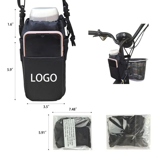 Waterproof cycling water bottle bag for cell phone, keys