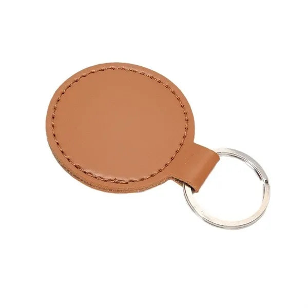 Retro Creative PU Imitation Leather Round Keychain