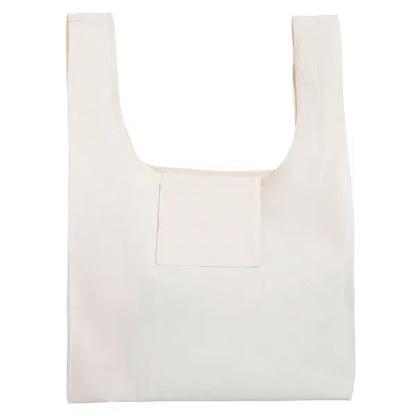 Foldable Cotton Shopping Tote Bag With Pouch
