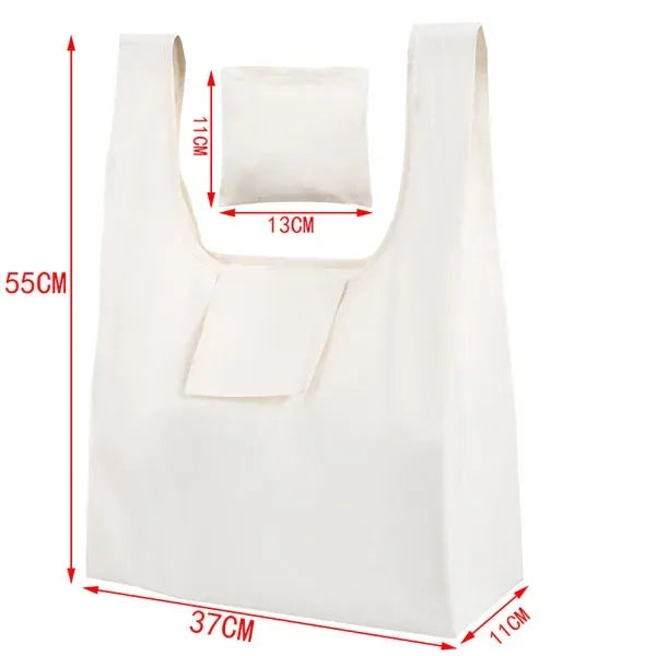 Foldable Cotton Shopping Tote Bag With Pouch