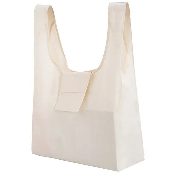 Foldable Cotton Grocery Tote Bag With Pouch