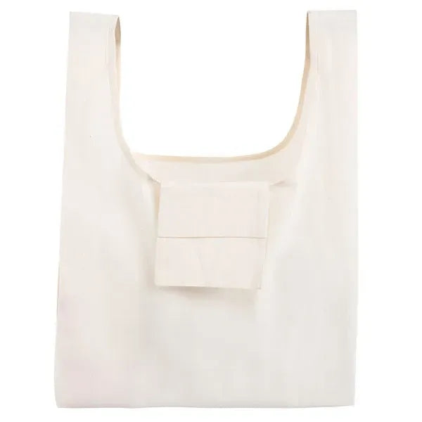 Foldable Cotton Grocery Tote Bag With Pouch
