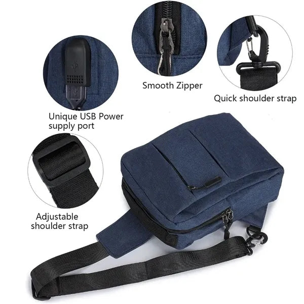 Waterproof Men Casual Sling Chest Bag Crossbody Backpack