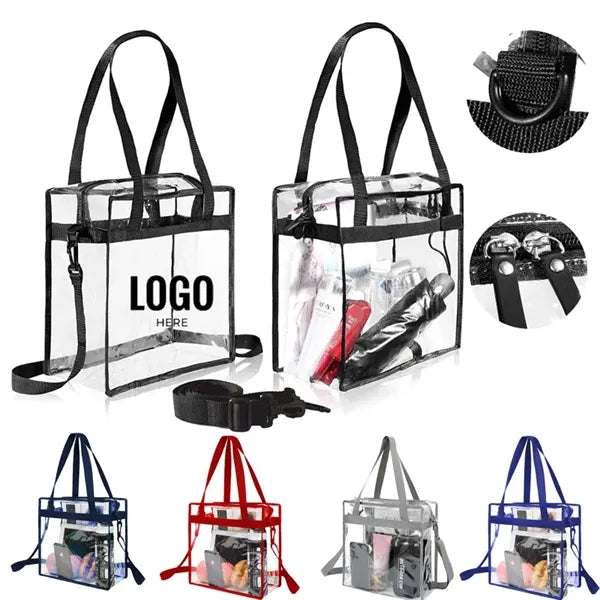 Clear Tote Bag Stadium Approved With Zipper Closure