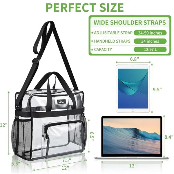Clear Tote Lunch Bag With Reinforced Straps