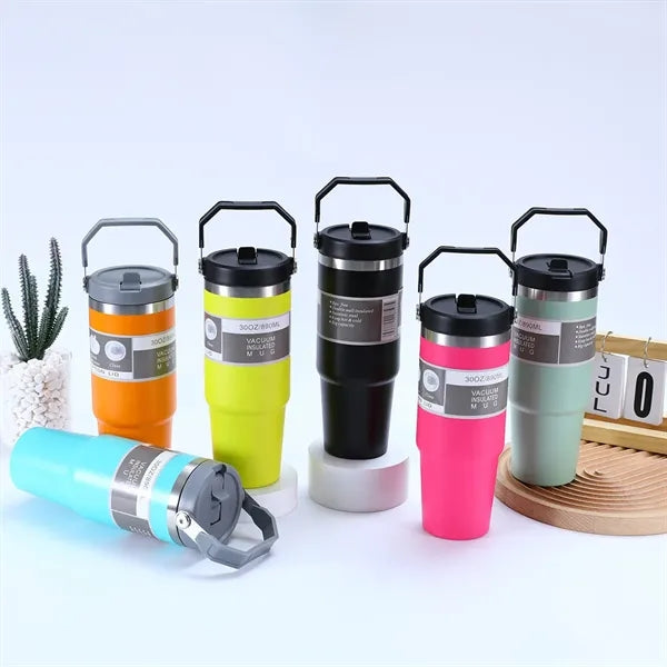 30oz Insulated Travel Mug with Handle Full Color Printing