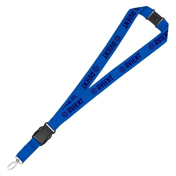 1" Eco Friendly rPET Lanyard w/ Buckle and Safety Breakaway