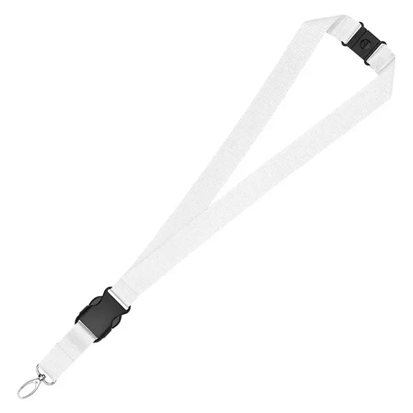 1" Eco Friendly rPET Lanyard w/ Buckle and Safety Breakaway
